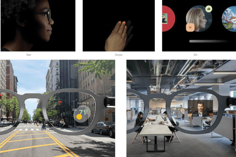 Bild, das Funktionen der Google Glass zeigt